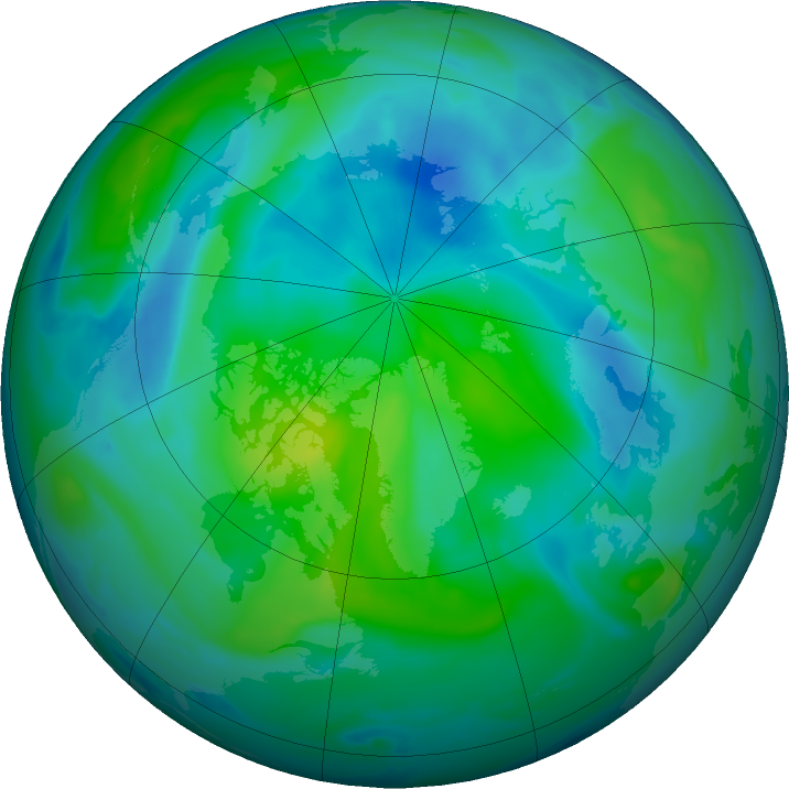 Arctic ozone map for 14 September 2016